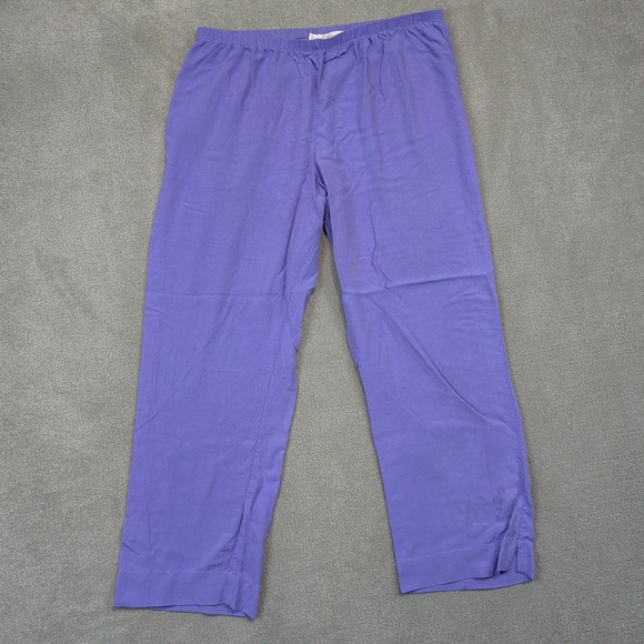 Jams World Pants Large Women Bright Violet Rayon Made in Hawaii Purple Vintage — photo 2
